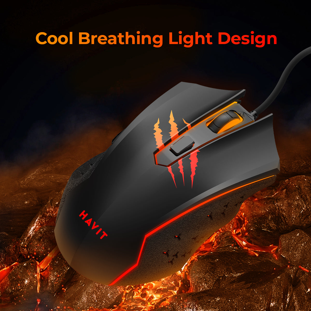 Free MS1027 RGB Lighting Wired Gaming Mouse with 4-Level Adjustable DPI