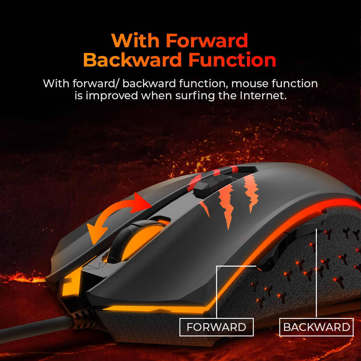 Free MS1027 RGB Lighting Wired Gaming Mouse with 4-Level Adjustable DPI