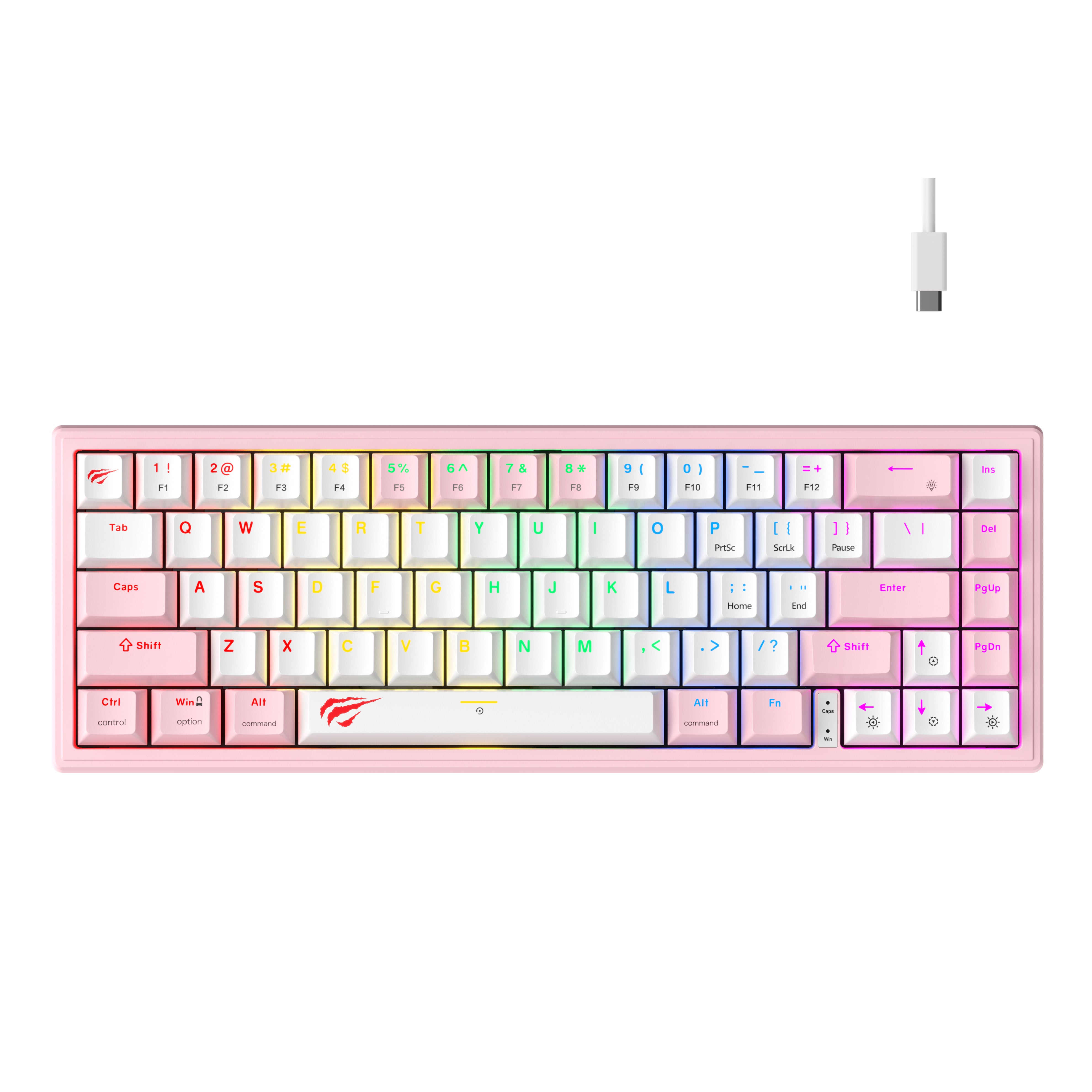 HAVIT KB874L Pink 75% Compact Mechanical Keyboard