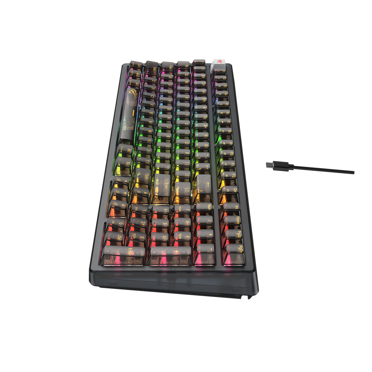 HAVIT KB875L Fully Transparent Backlit Mechanical Gaming Keyboard