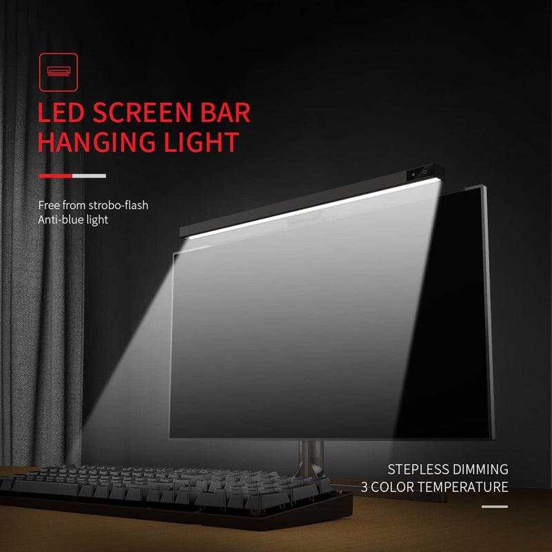2x Lampe d'écran de moniteur d'ordinateur LED Dimmable Screen Hanging Light  Desk Lamp 