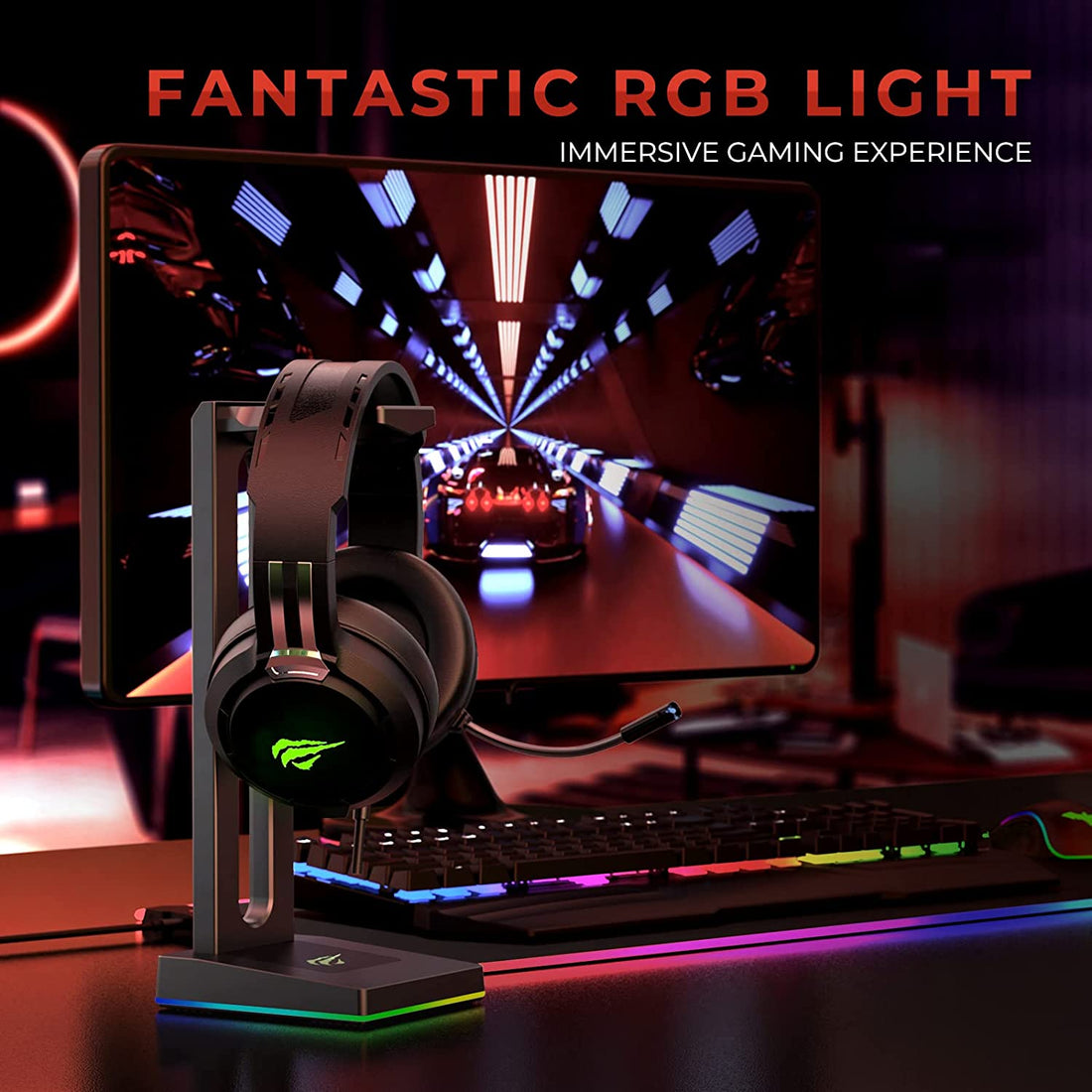 RGB Gaming Headset with Volume Control & HD Mic - HAVIT H2010D