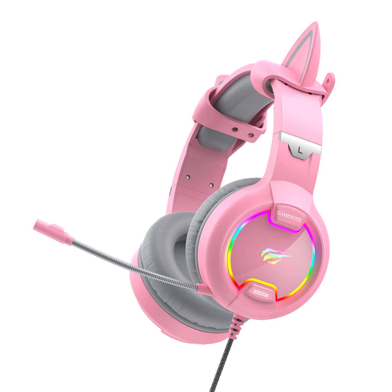 HAVIT H2233D RGB Cat Ear Headphones Gaming Headset with Volume Control Microphone Mute Button