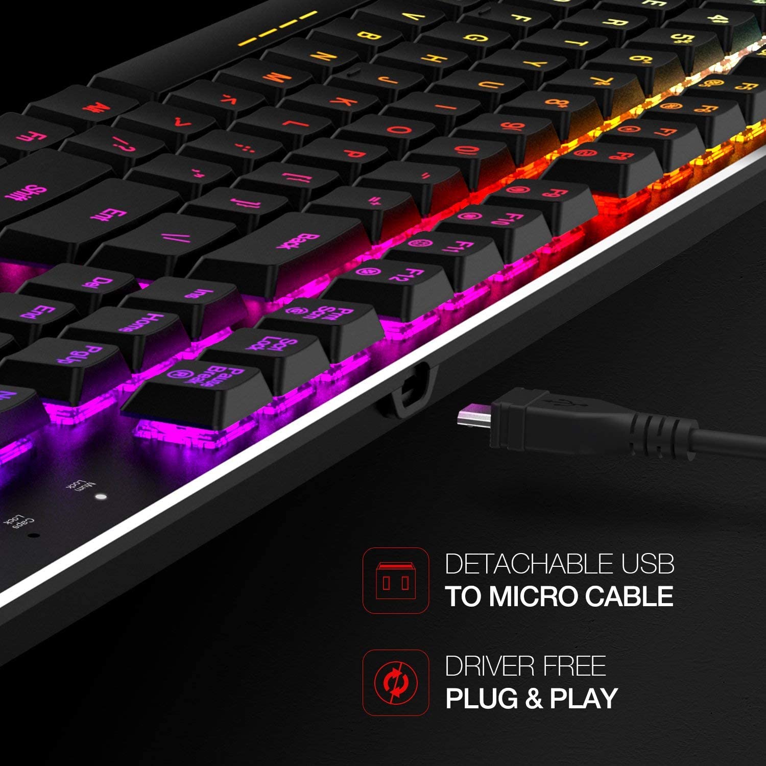 HAVIT HV-KB395L Low Profile Mechanical Keyboard, 104-Key, Programmable,  RGB, Kailh PG1350