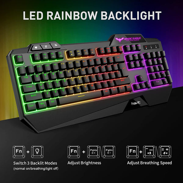 HAVIT HV-KB558CM Gaming Keyboard and Mouse Combo (Rainbow Backlit)