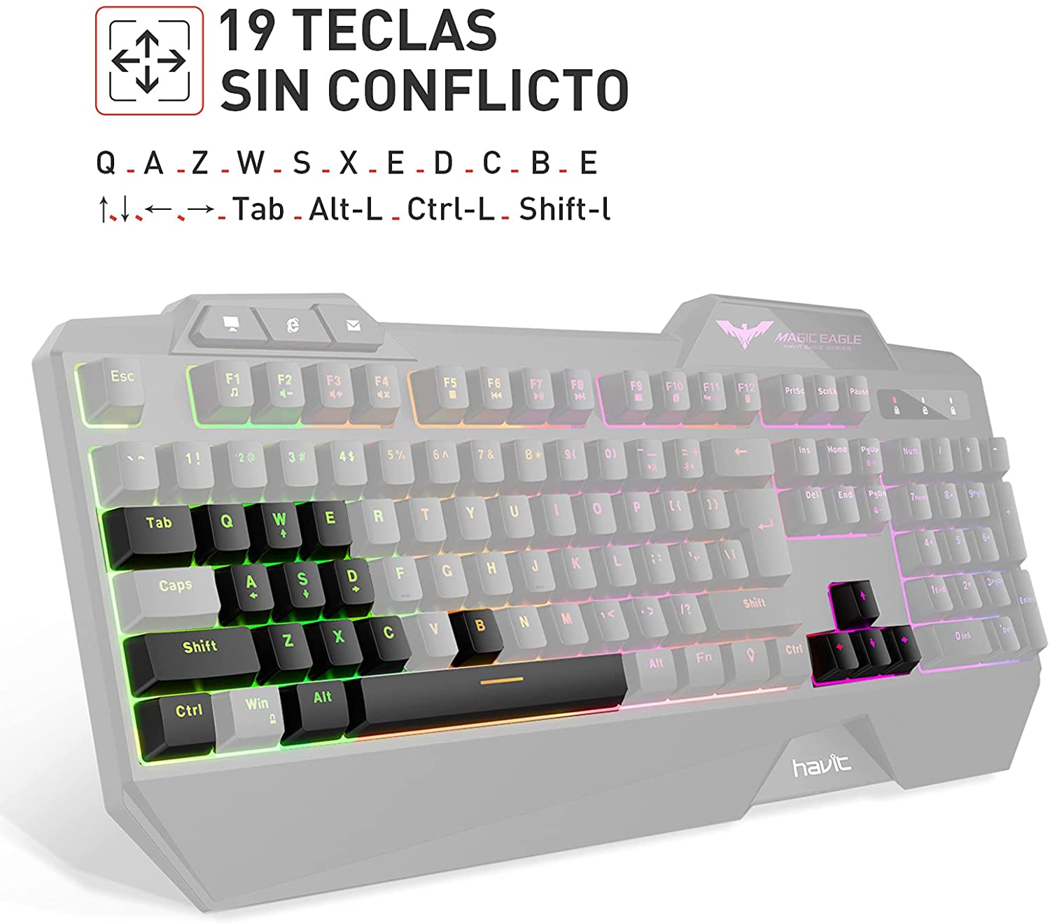 HAVIT HV-KB558CM Gaming Keyboard and Mouse Combo (Rainbow Backlit)