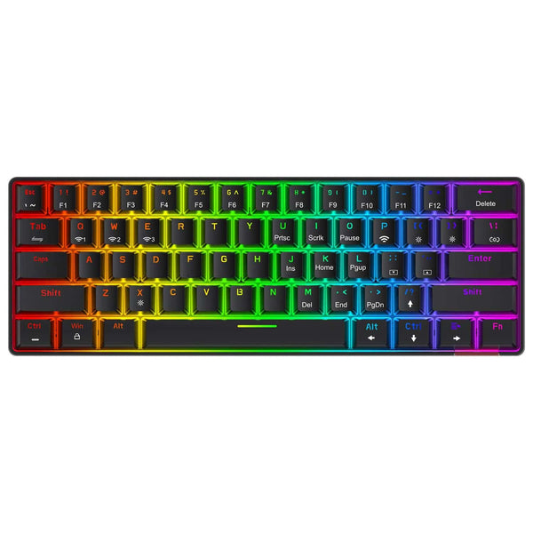 HAVIT KB255GCM Wireless 60% Mechanical Keyboard with 61 keys, Rainbow