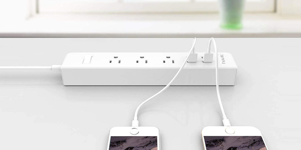 HAVIT HV-A304U Travel Power Strip / Surge Protector with 3 AC Outlets