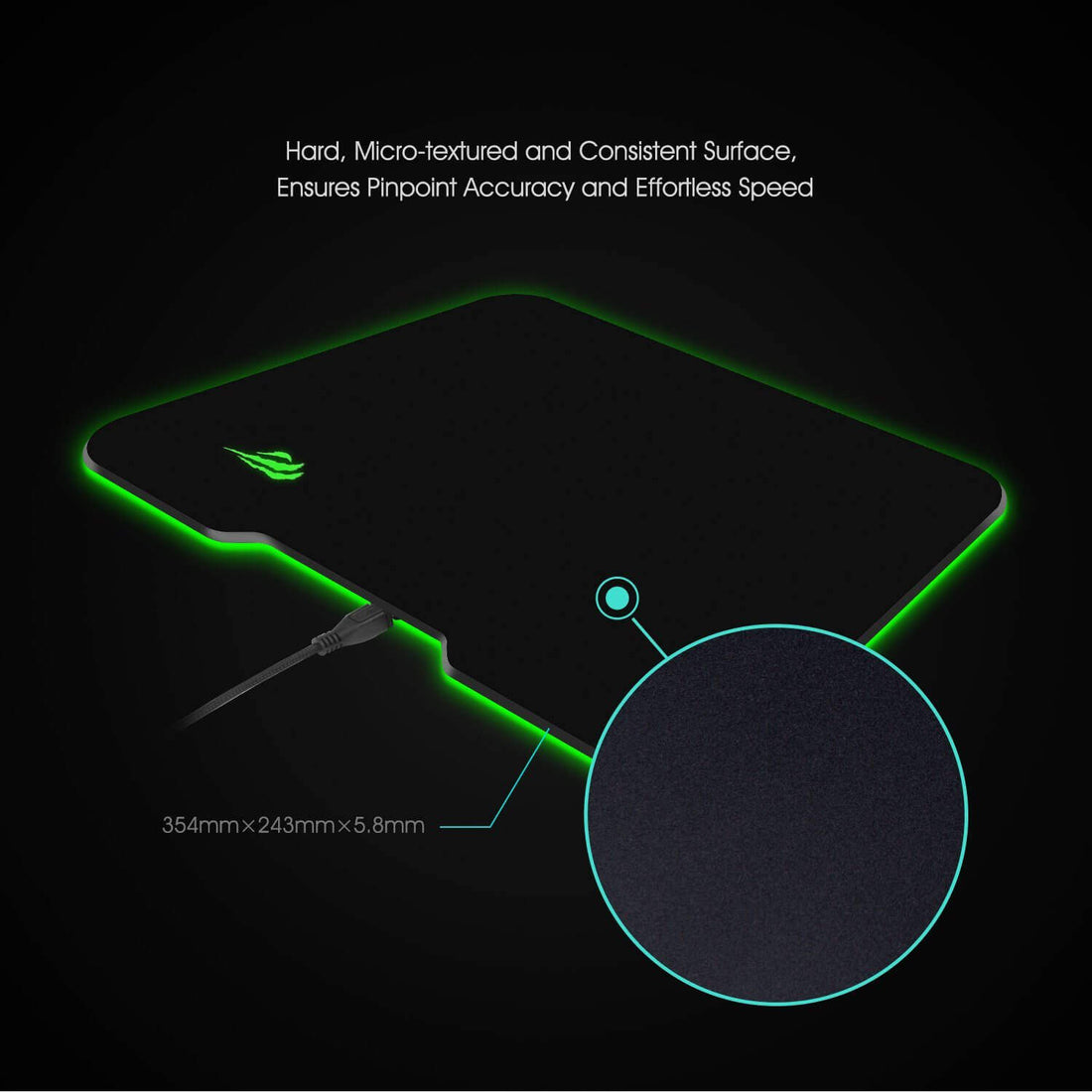 RGB Mouse Pad - HAVIT HV-MP851 - 7 Adjustable LED Color Modes