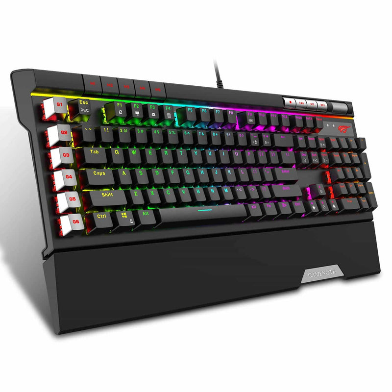 KB462L Mechanical Keyboard with Detachable Wrist Rest, RGB Backlights,