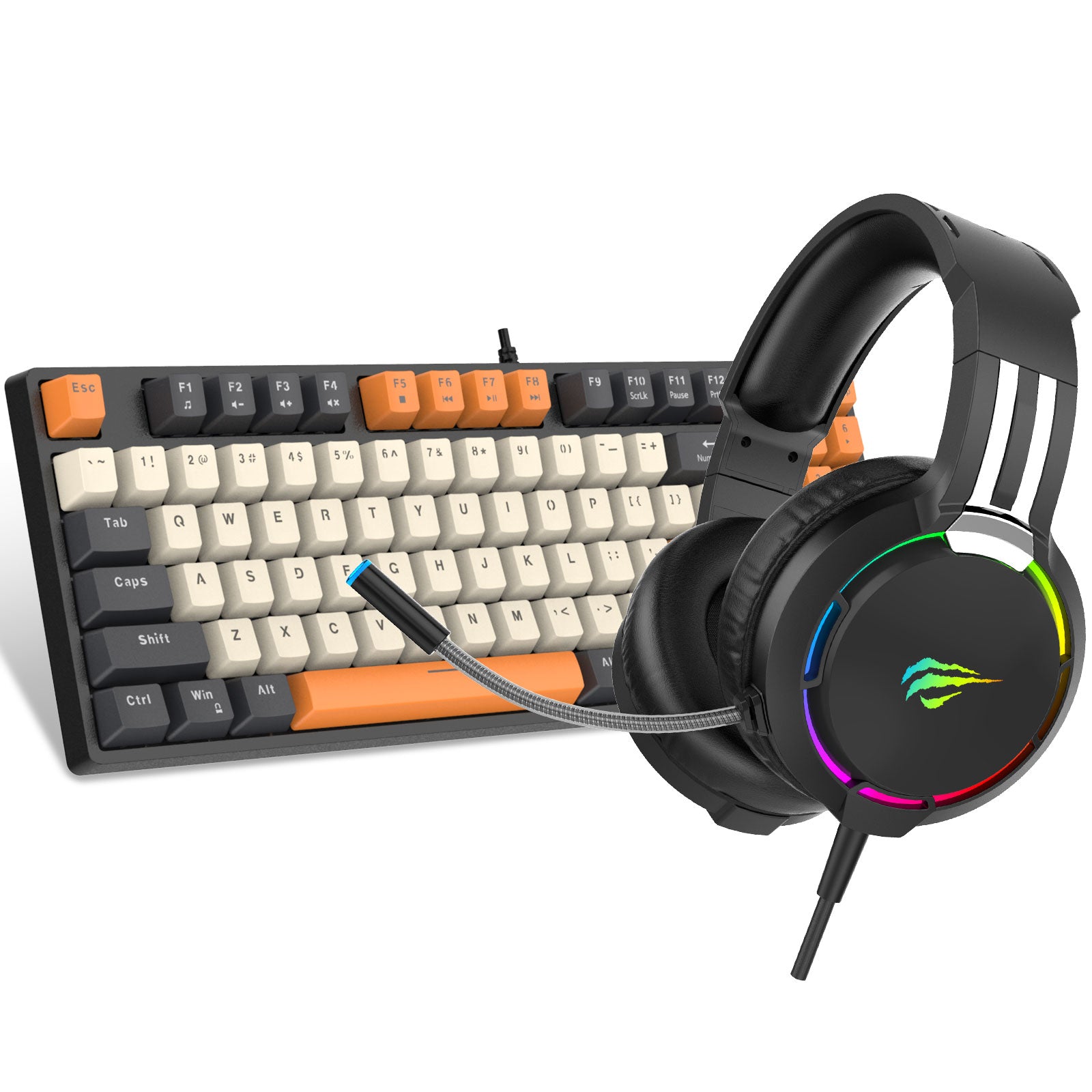 Razor keyboard, mouse, headset on sale stand, mousepad